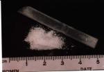 Date rape drug, Ketamine, looks like an off-white powder. When mixed with liquid, it looks like slightly cloudy water.